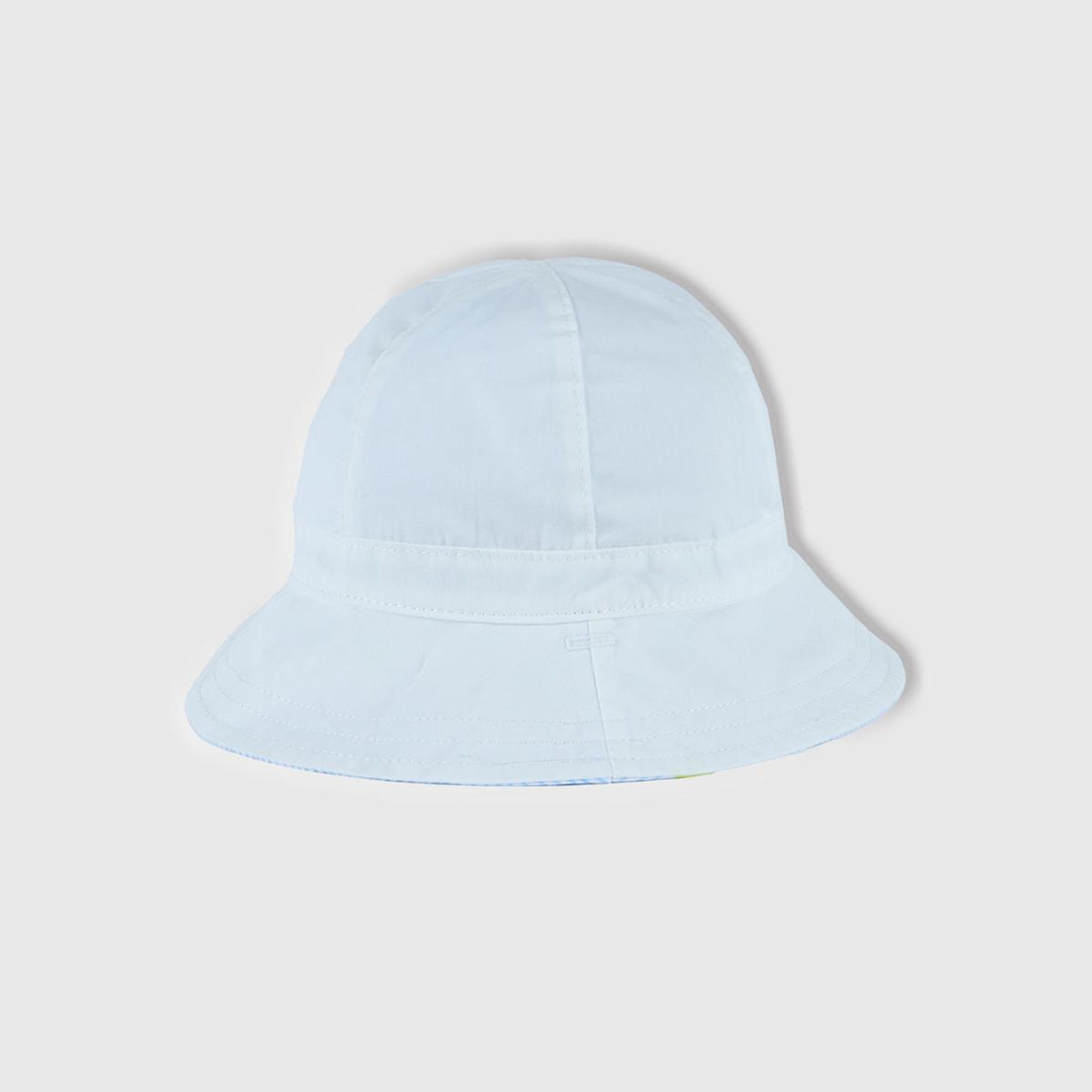 Bebek Beyaz Baskı Detaylı Çift Taraflı İpli Bucket Şapka