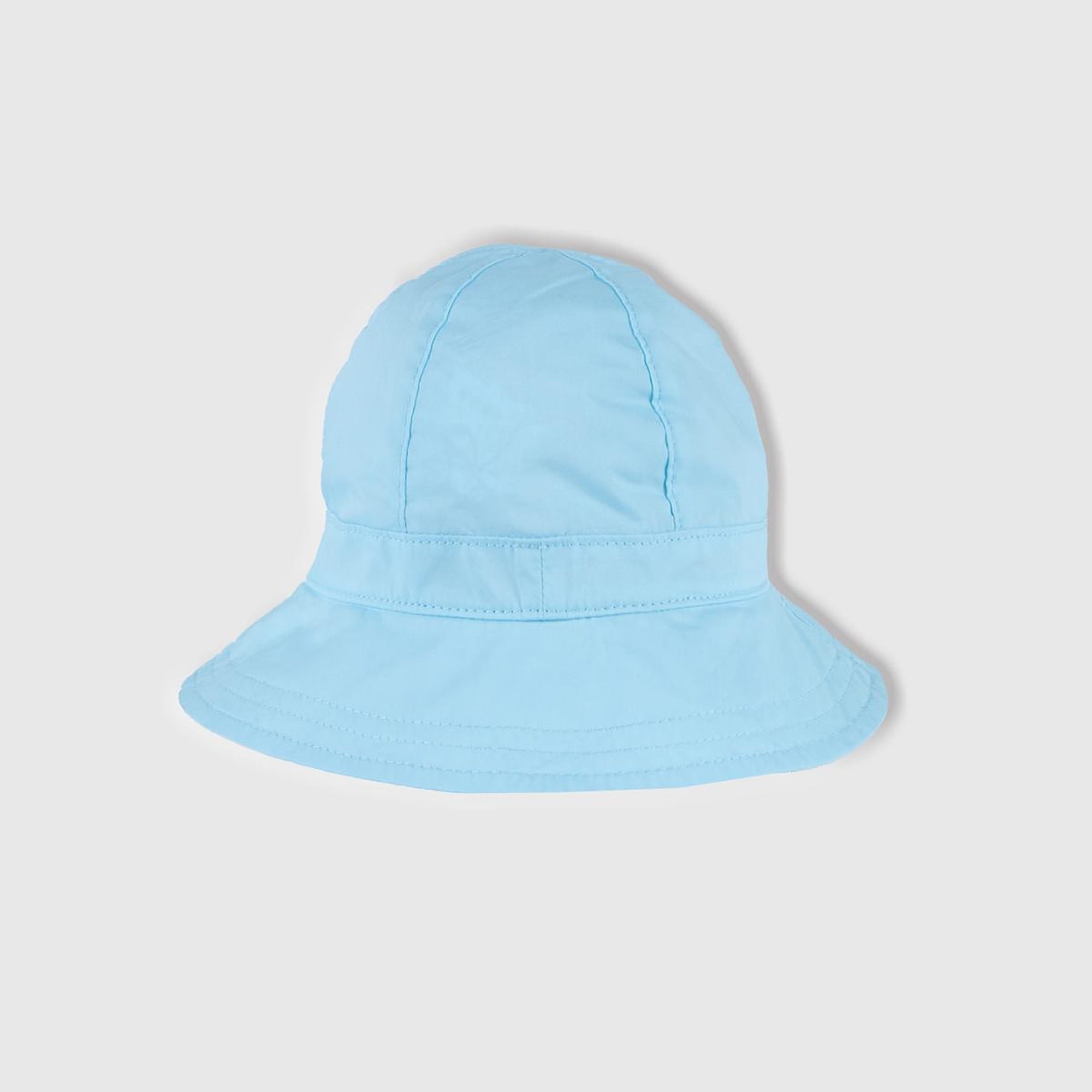 Bebek Turkuaz Baskı Detaylı Çift Taraflı İpli Bucket Şapka