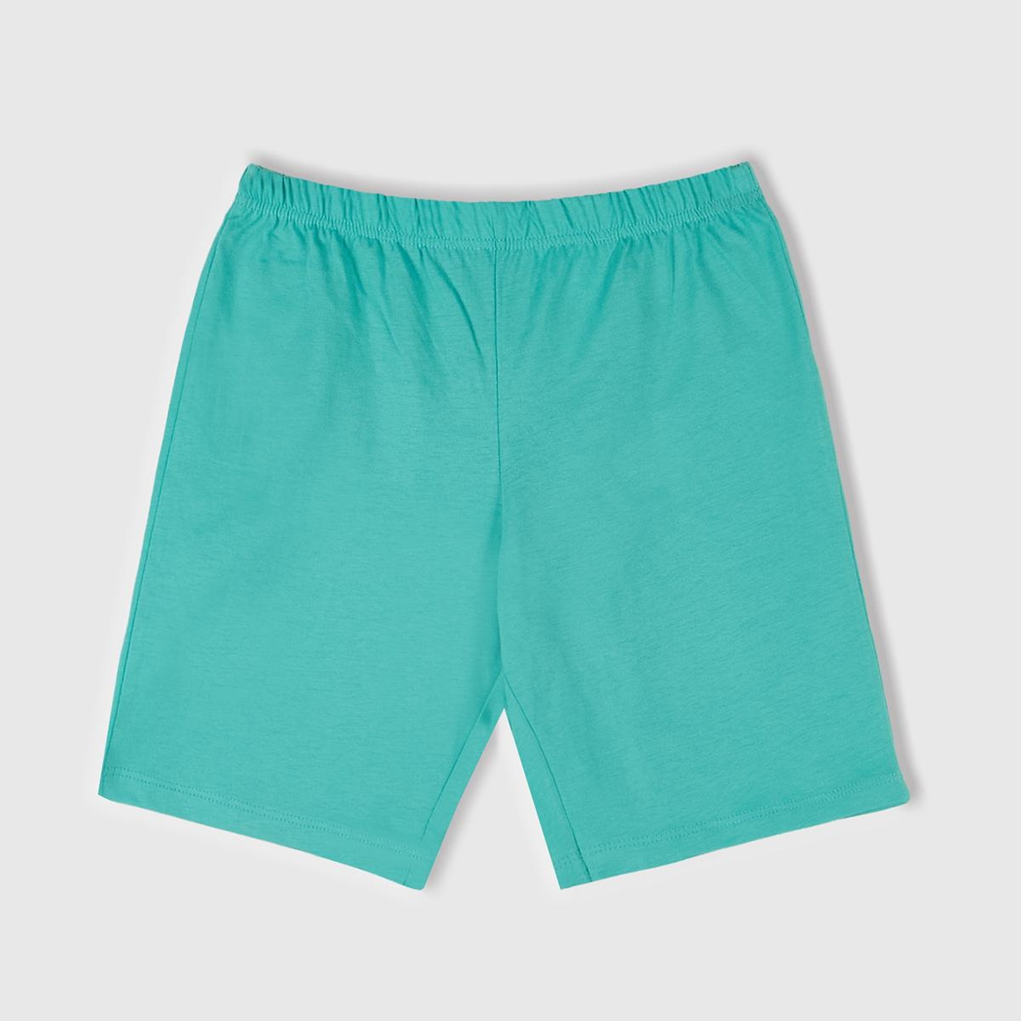 Erkek Çocuk Turkuaz Yazı Baskılı T-Shirt ve Şort Pijama Takım