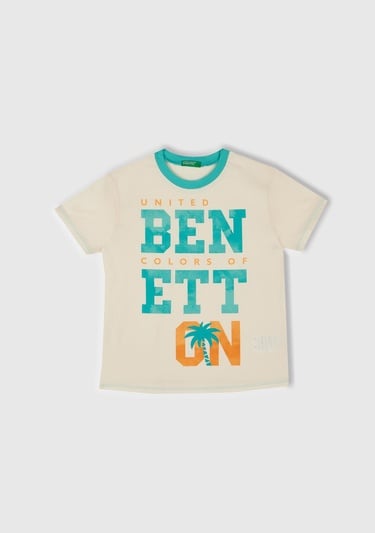  Erkek Çocuk Turkuaz Yazı Baskılı T-Shirt ve Şort Pijama Takım