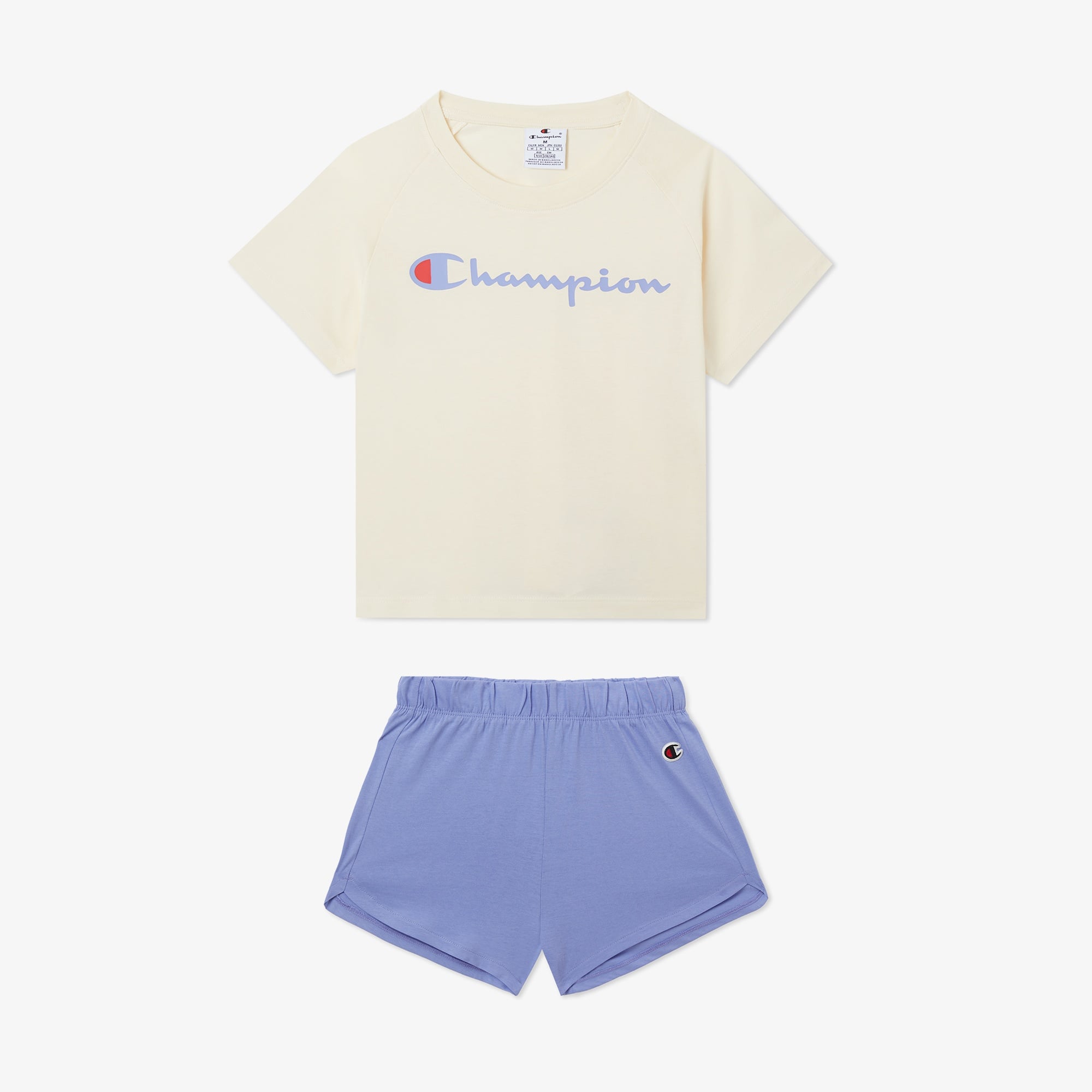 Champion Icon Çocuk Bej/Mor Şort Takım