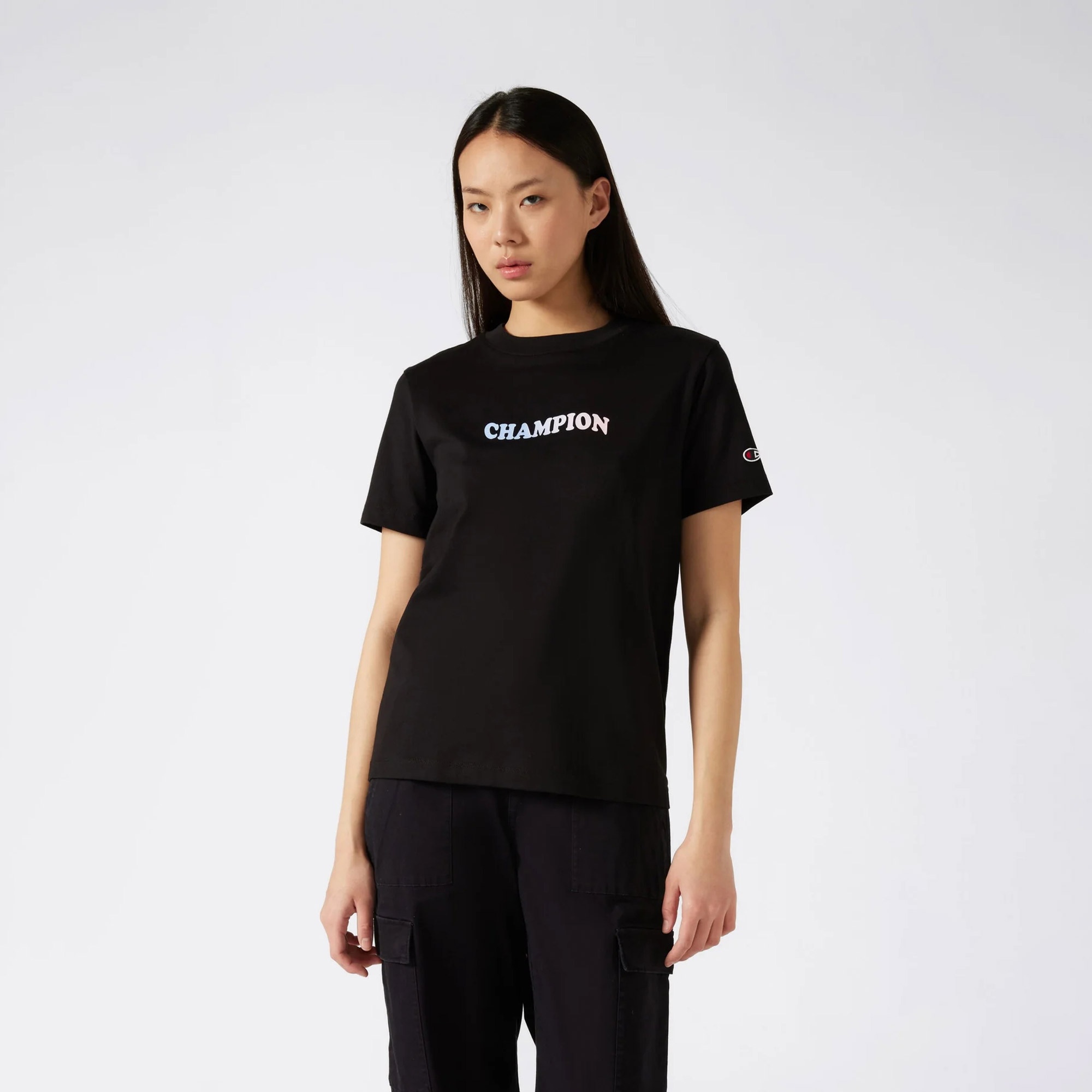 Champion C Table Kadın Siyah T-Shirt