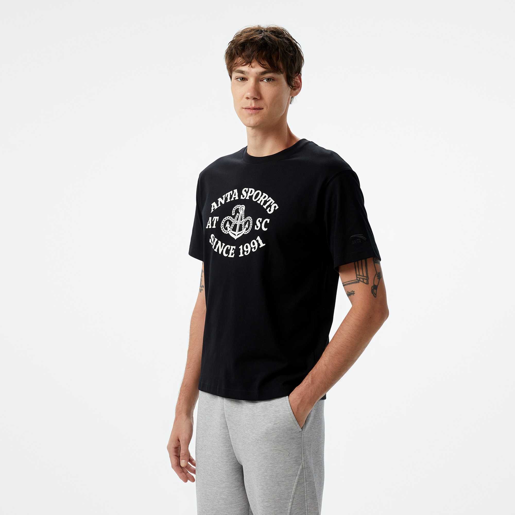 Anta Sports Club Erkek Siyah T-Shirt