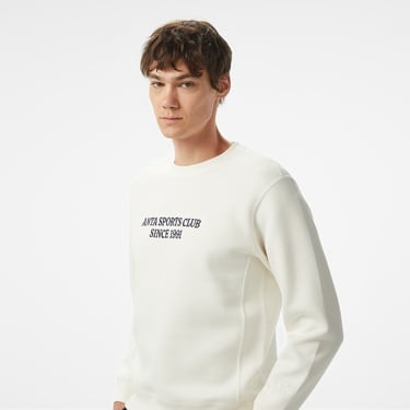  Anta Sports Club Erkek Beyaz Sweatshirt