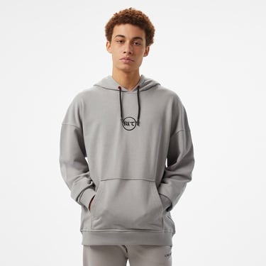  UNITED4 Motto Erkek Gri Hoodie