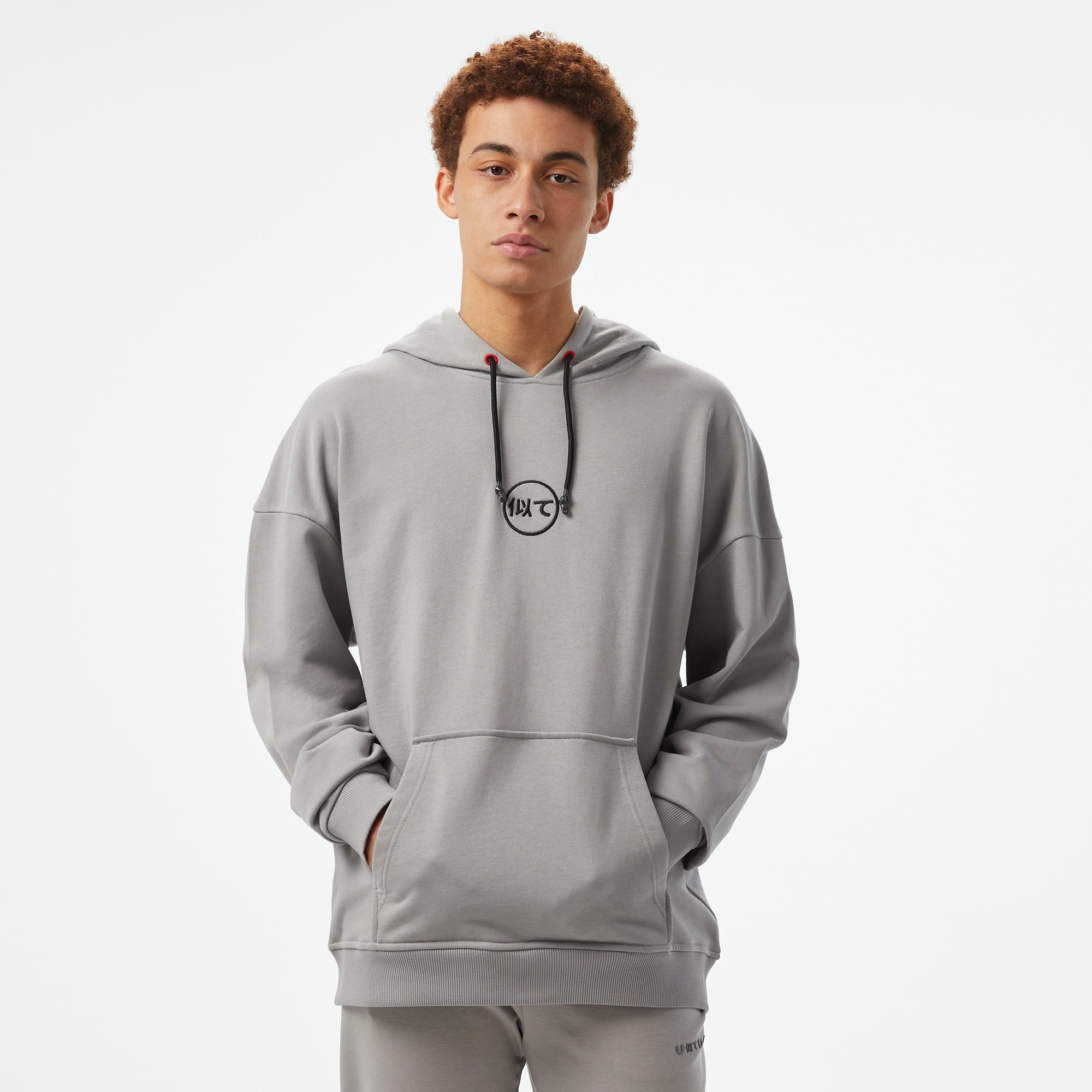  UNITED4 Motto Erkek Gri Hoodie