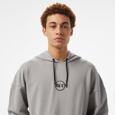  UNITED4 Motto Erkek Gri Hoodie