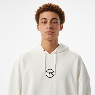 UNITED4 Motto Erkek Beyaz Hoodie