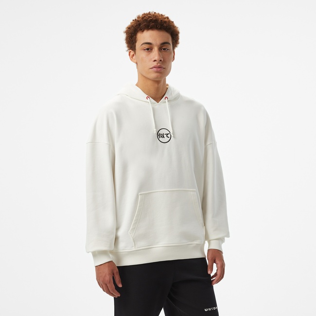  UNITED4 Motto Erkek Beyaz Hoodie