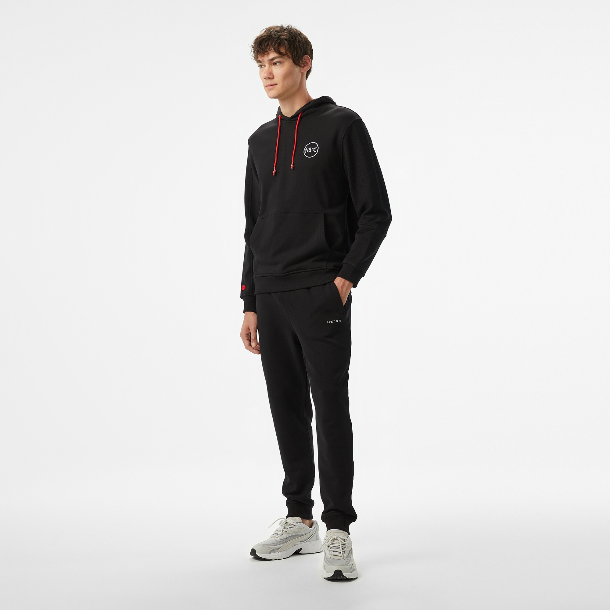 UNITED4 Motto Erkek Siyah Hoodie