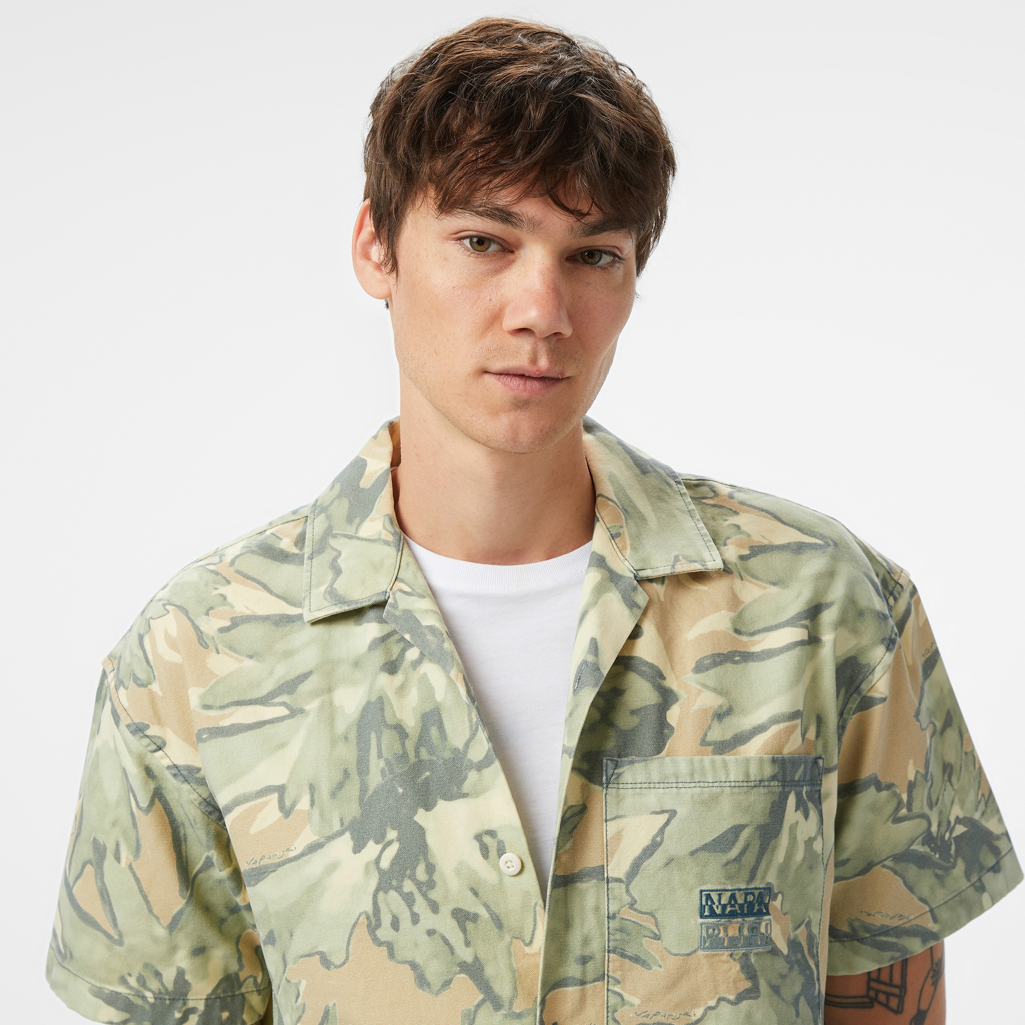 Napapijri  G-Talla SS Erkek Renkli Gömlek