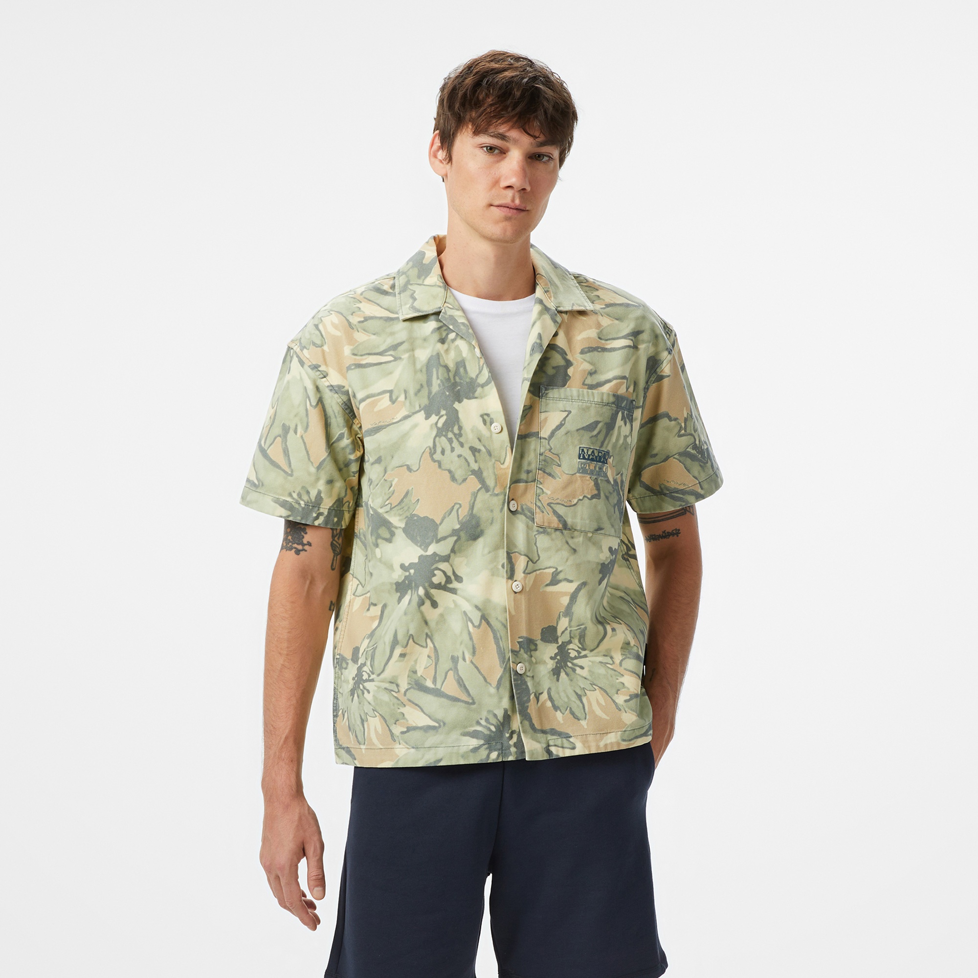 Napapijri  G-Talla SS Erkek Renkli Gömlek