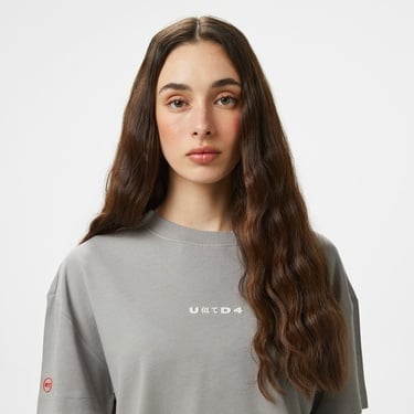  UNITED4 Comfort Kadın Gri Crop T-Shirt