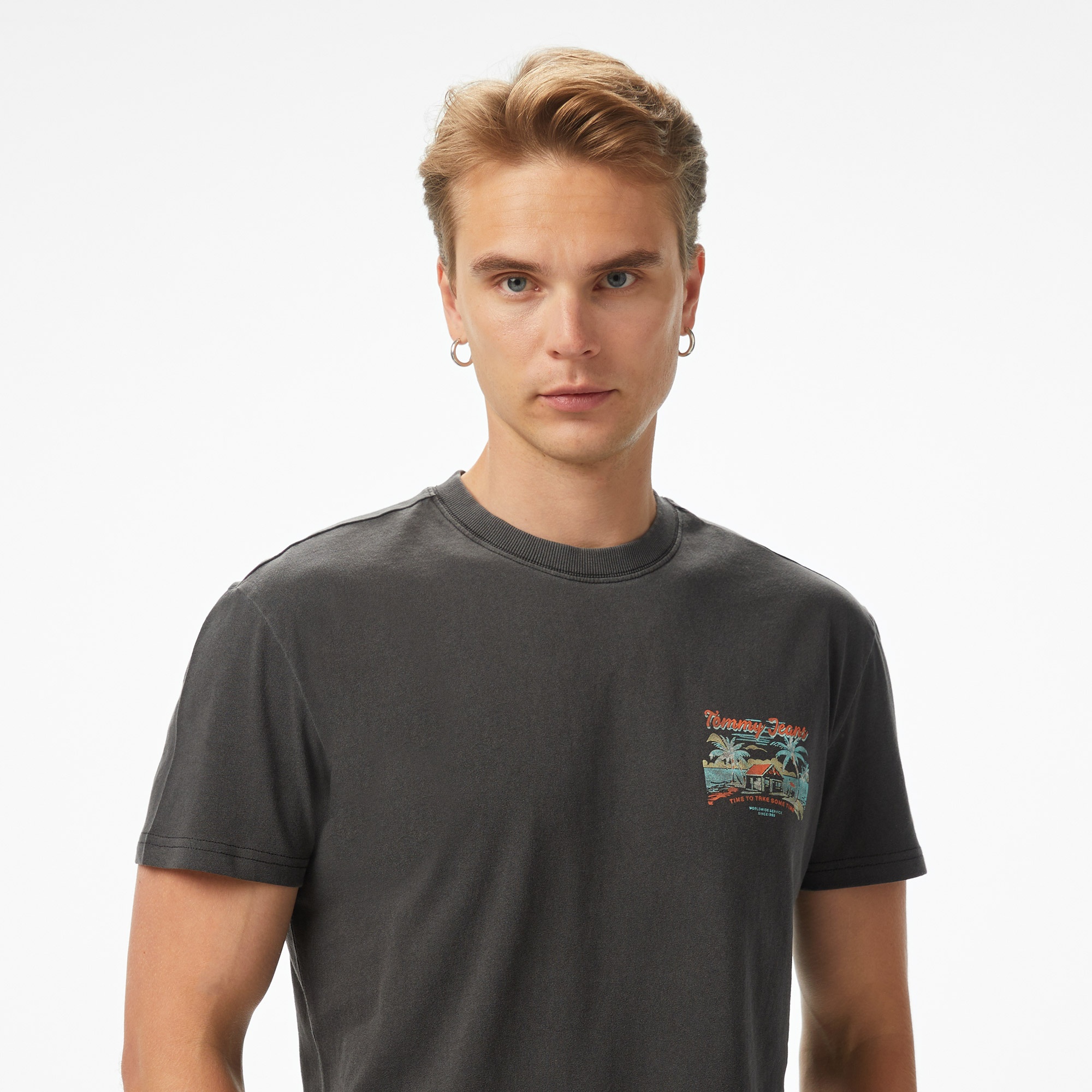 Tommy Jeans Regular Cabana Erkek Siyah T-Shirt