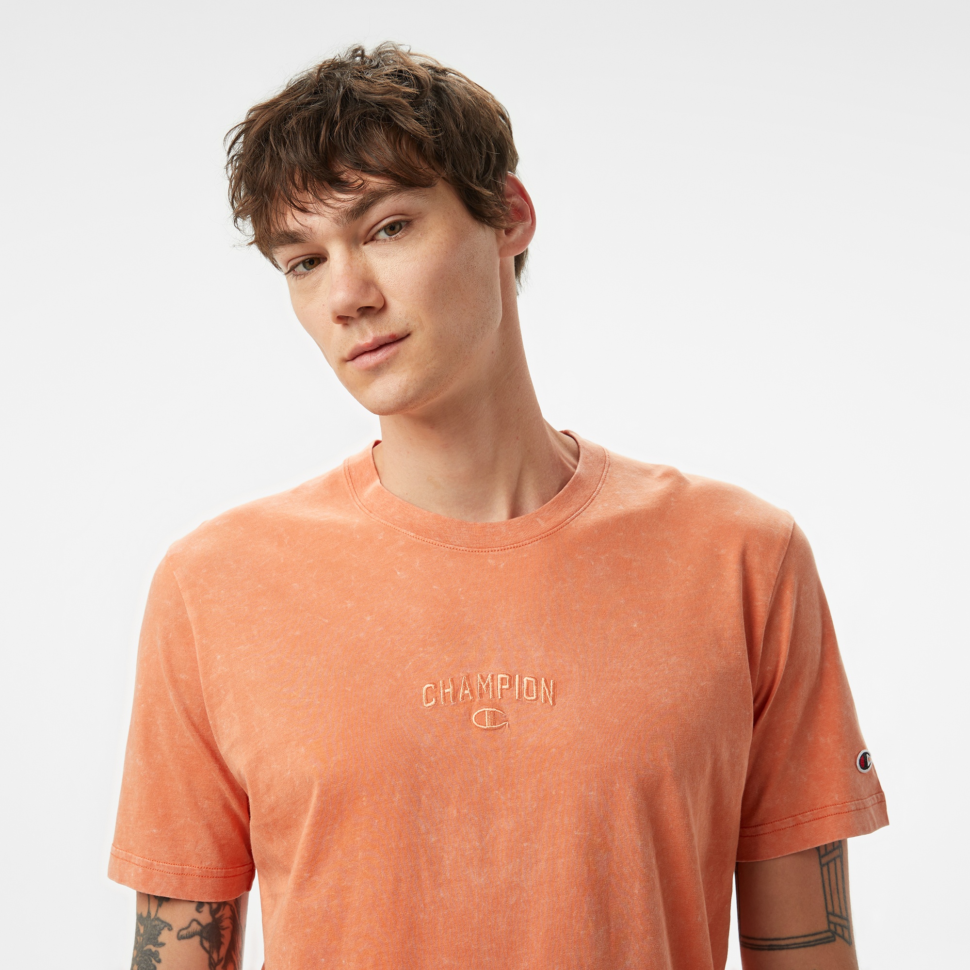 Champion SS Erkek Turuncu T-Shirt