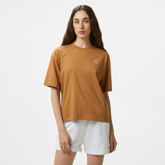  Champion Eco Future Cuffed Kadın Kahverengi T-Shirt