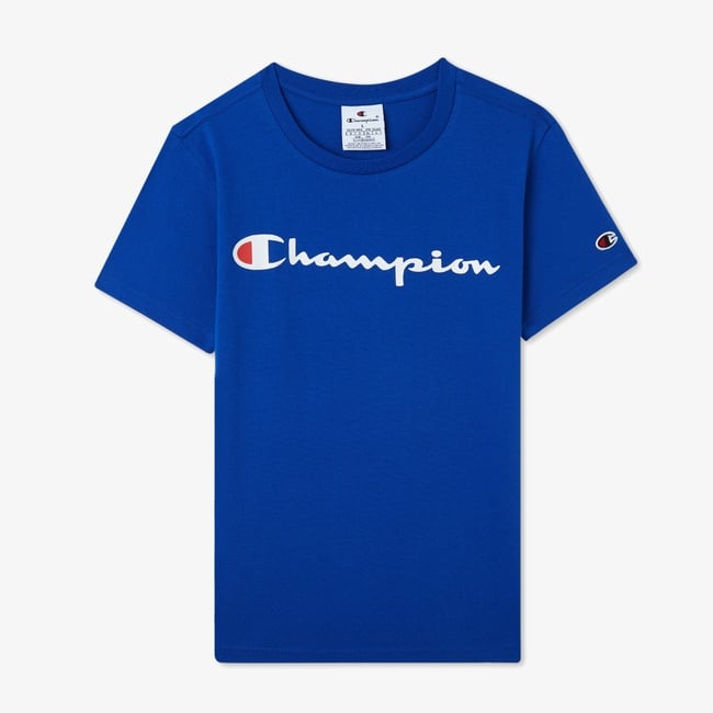  Champion Big Logo Çocuk Mavi T-Shirt