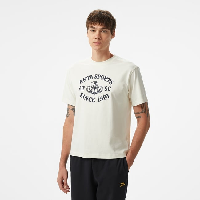 Anta Sports Club Erkek Beyaz T-Shirt