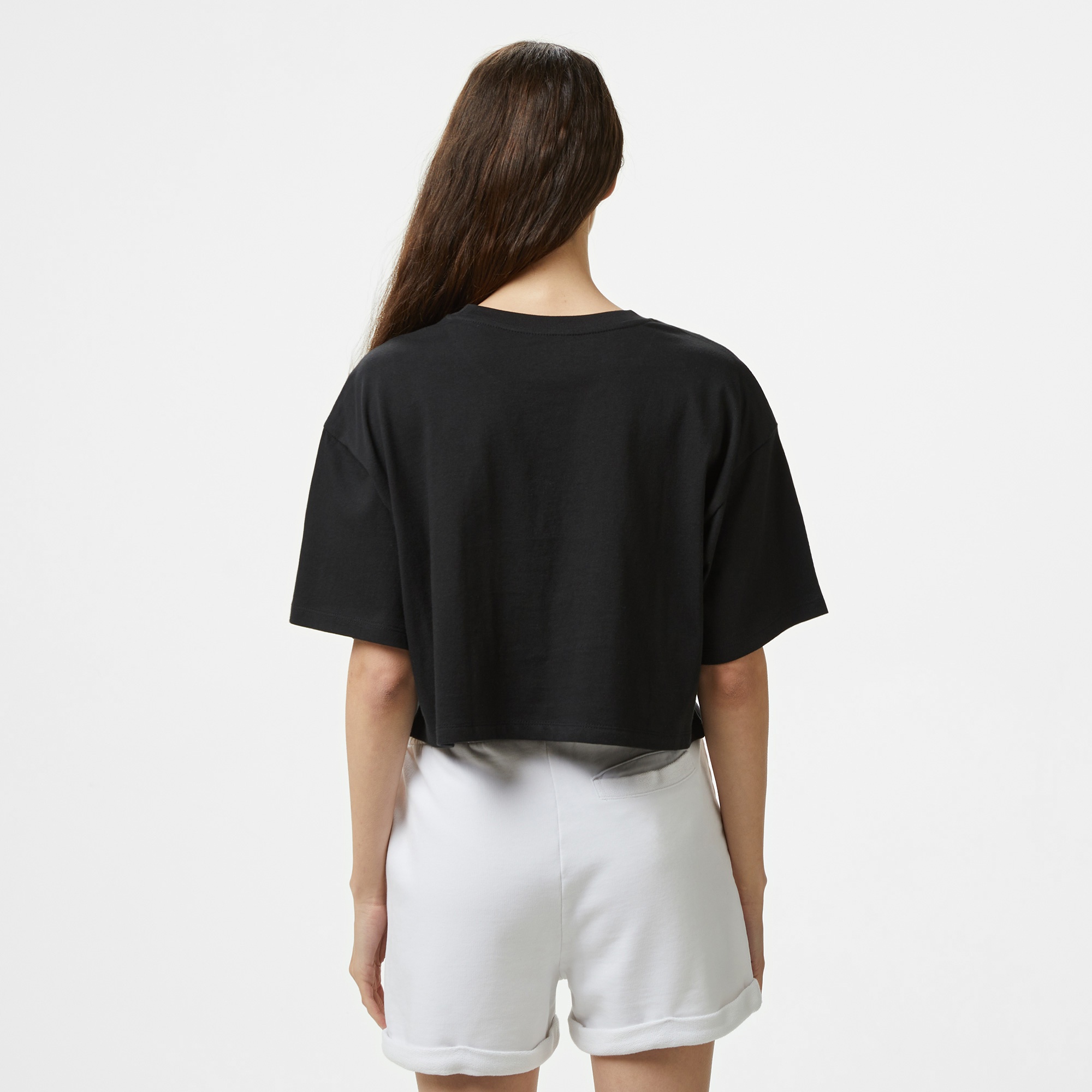 Vans Grinning Face Ss Relax Crop Kadın Siyah T-Shirt