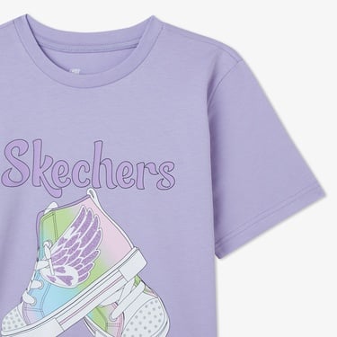  Skechers Graphic Çocuk Mor T-Shirt