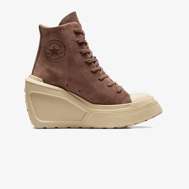  Converse Chuck 70 De Luxe Wedge Kadın Kahverengi Deri Platform Sneaker