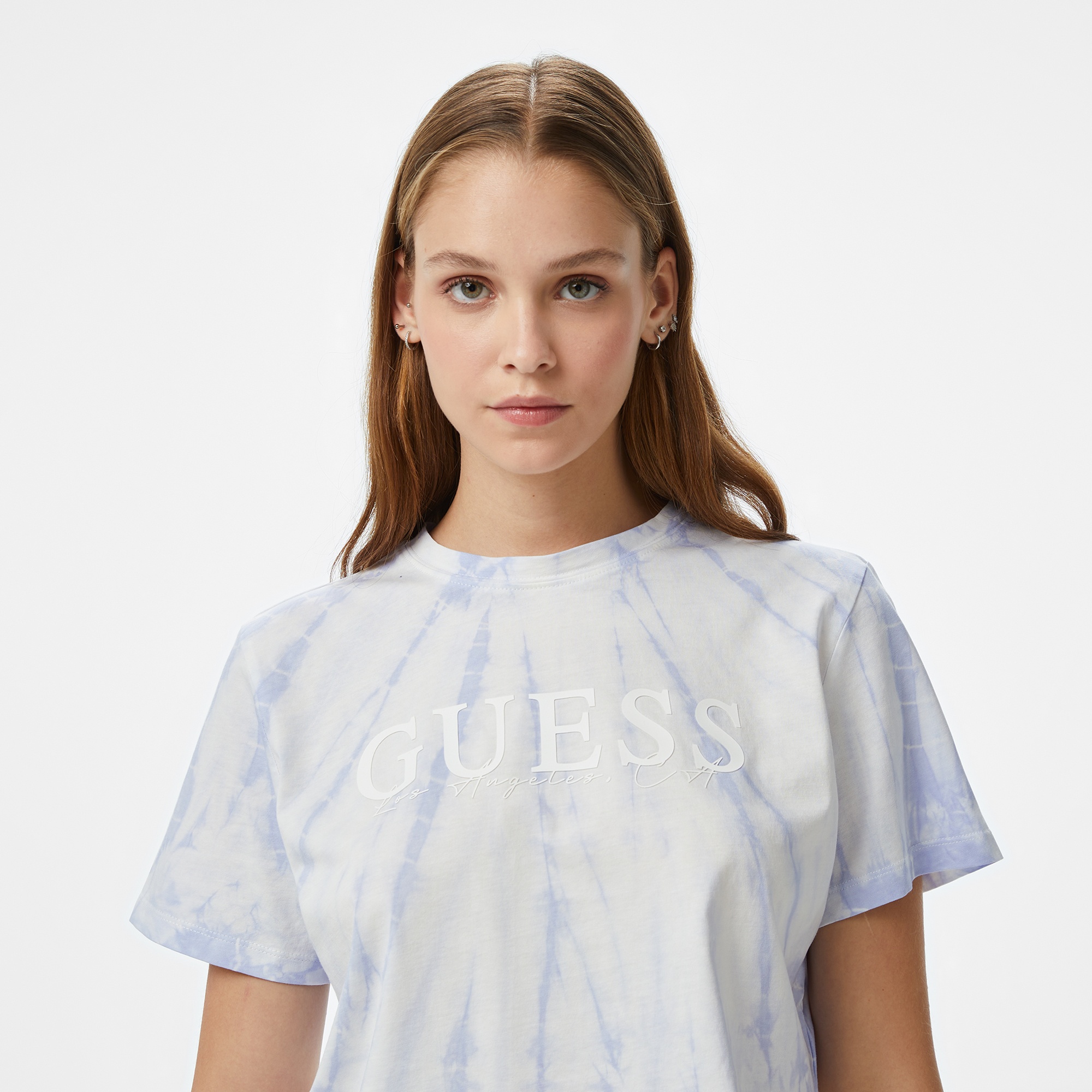 Guess Genziana Crop Mid Organiceam 180 Kadın Mor T-Shirt