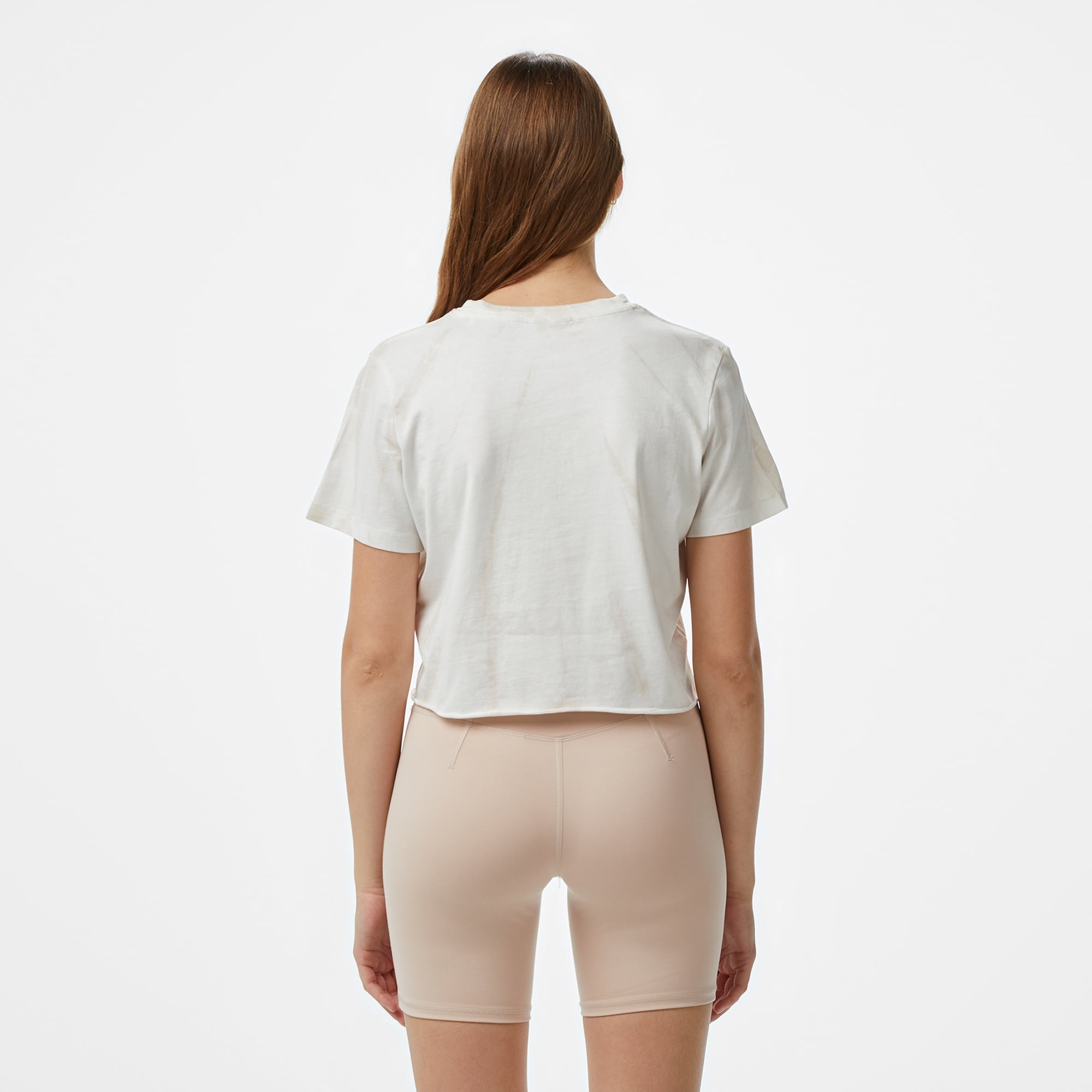 Guess Genziana Kadın Beyaz Crop T-Shirt