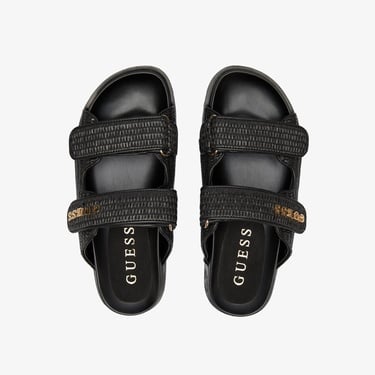  Guess Fadelizeide Printed Fabric Kadın Siyah Terlik