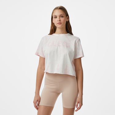  Guess Genziana Crop Mid Organiceam 180 Kadın Pembe T-Shirt