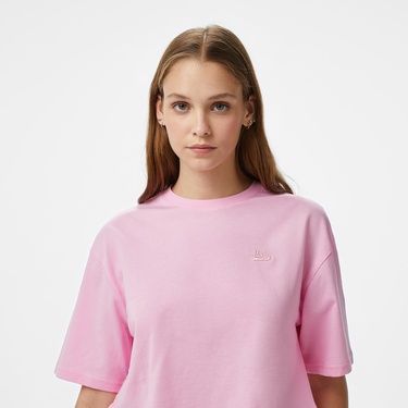  Ucla Indiana Kadın Pembe Bisiklet Yaka T-Shirt