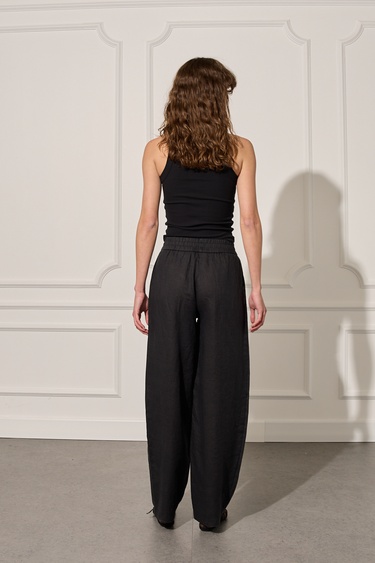  %100 Keten Beli Lastikli Pantolon