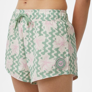  Roxy No Bad Waves Kadın Yeşil Deniz Şortu