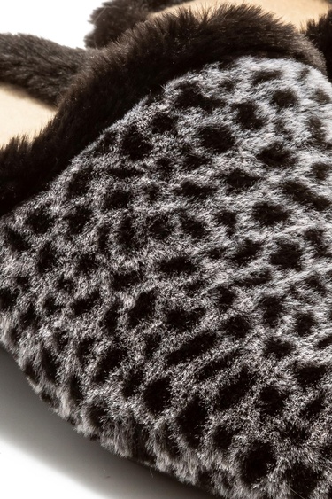  Leopar Kadın Ev Terliği Siyah 36/41