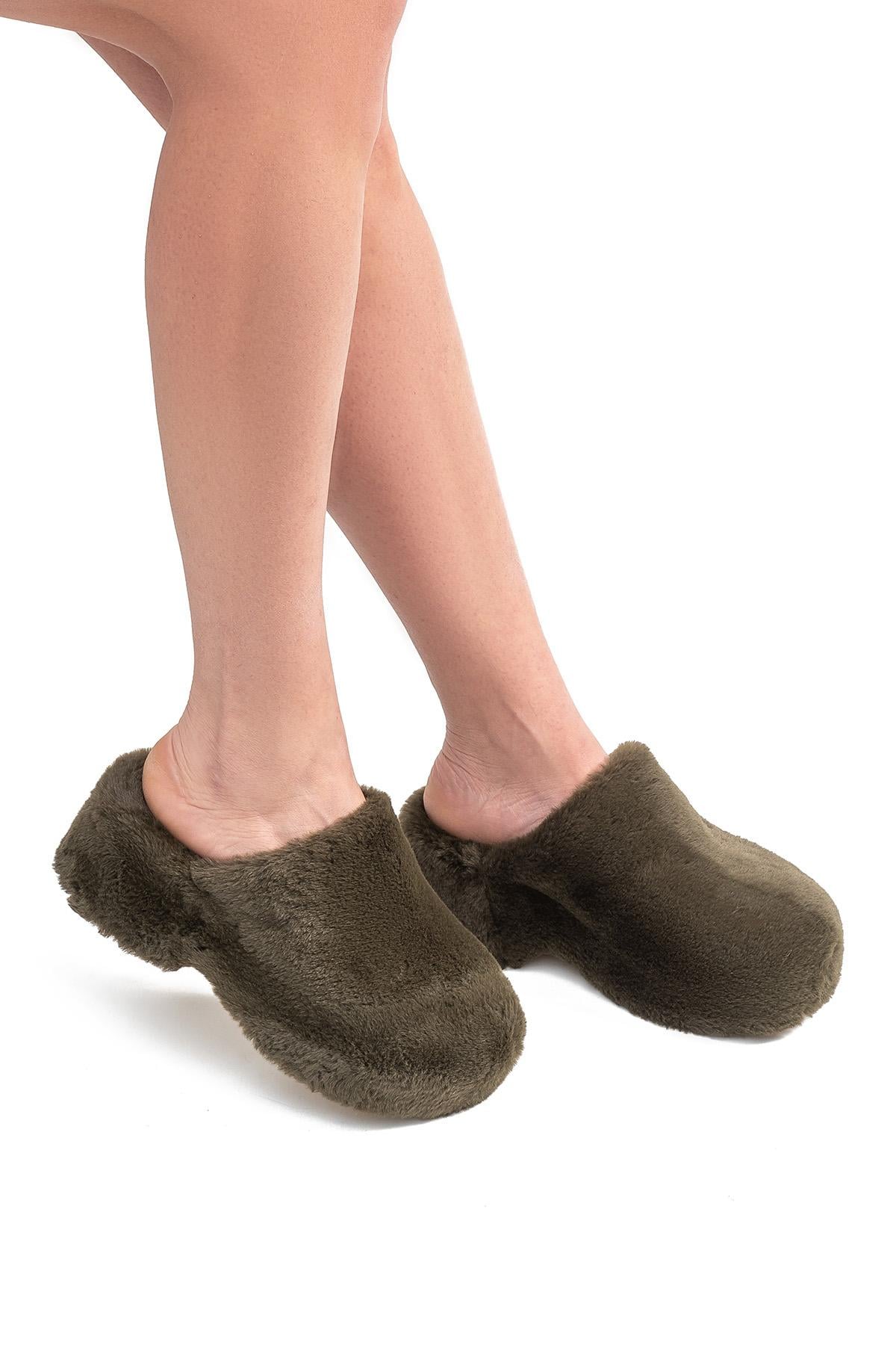  Lilo Kadın Ev Terliği Haki 36/40