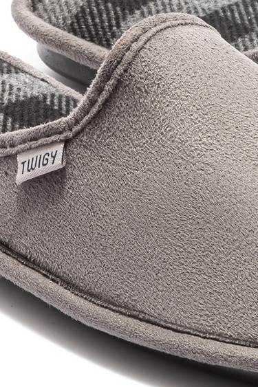  Ekose Erkek Ev Terliği Gri-3 41/46