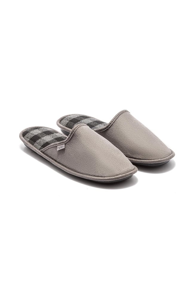  Ekose Erkek Ev Terliği Gri-3 41/46