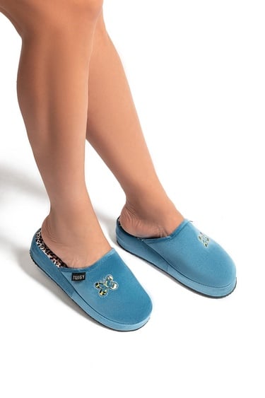  Kelebek Kadın Ev Terliği Mavi 36/40