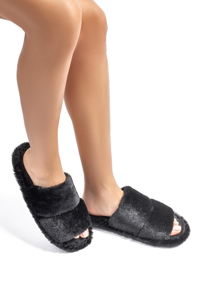  Mona Peluş Kadın Ev Terliği Siyah 36/41