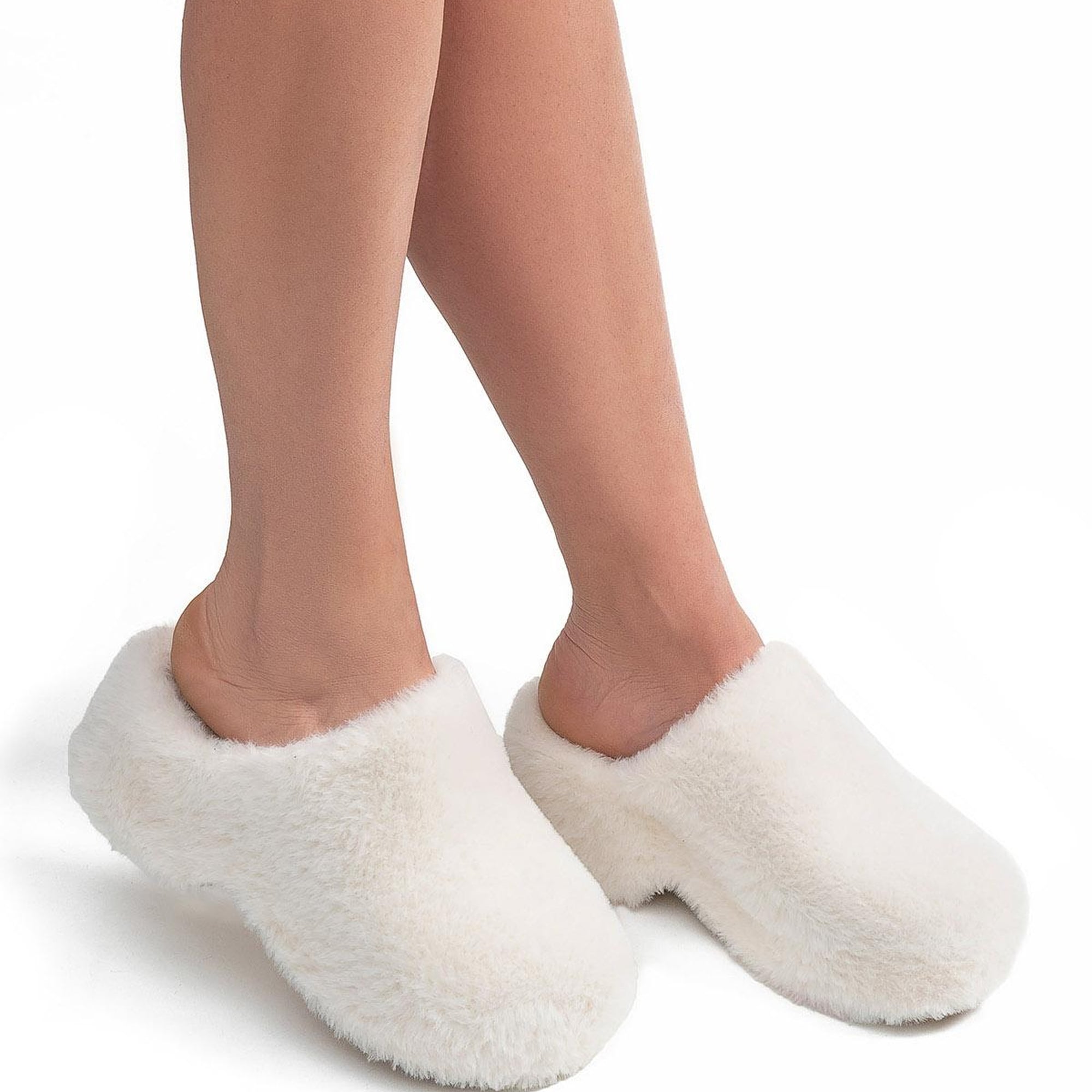 Lilo Peluş Kadın Topuklu Ev Terliği Beyaz 36/40