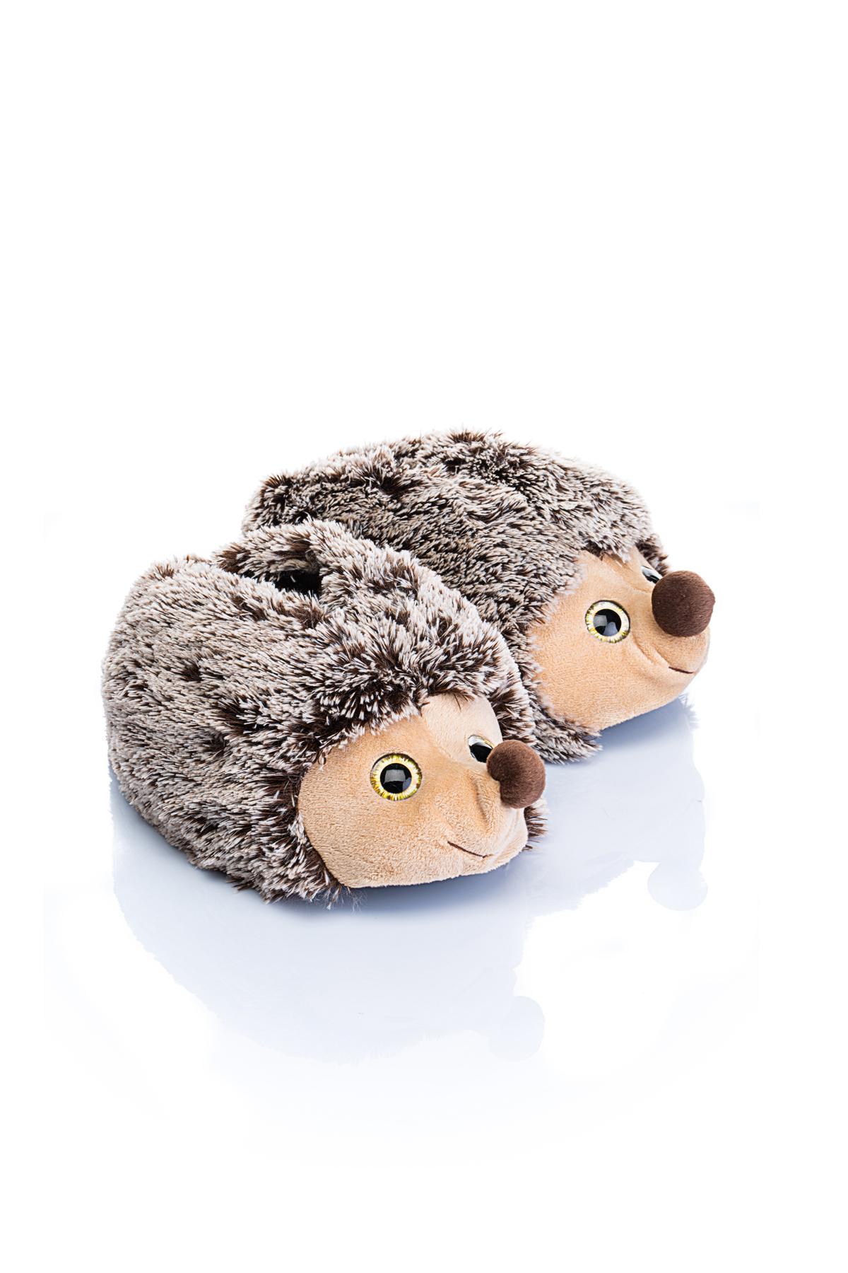  Kirpi Çocuk Hayvanlı Panduf Kahverengi 28/35