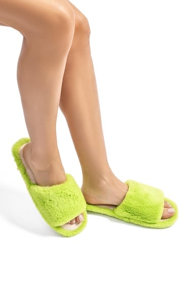  Lisa Peluş Kadın Ev Terliği Yeşil 36/41