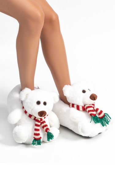  Kutup Kadın Hayvanlı Panduf Beyaz 36/41