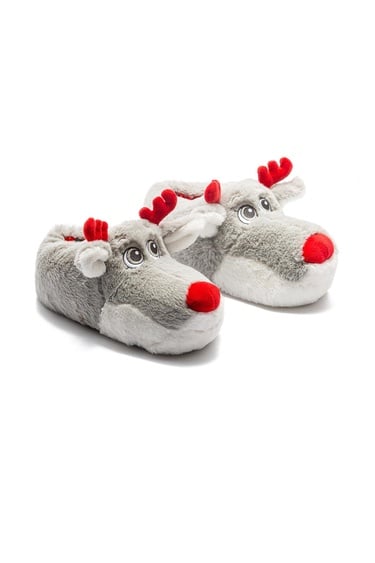  Betty Kadın Hayvanlı Panduf Gri 36/41