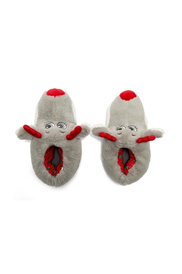  Betty Kadın Hayvanlı Panduf Gri 36/41