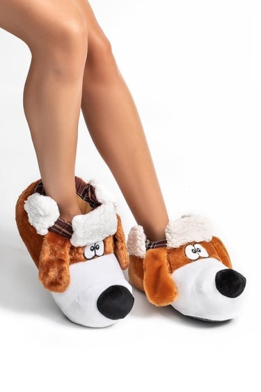  Bobo Kadın,Garson Boy Hayvanlı Panduf Kahverengi 36/41