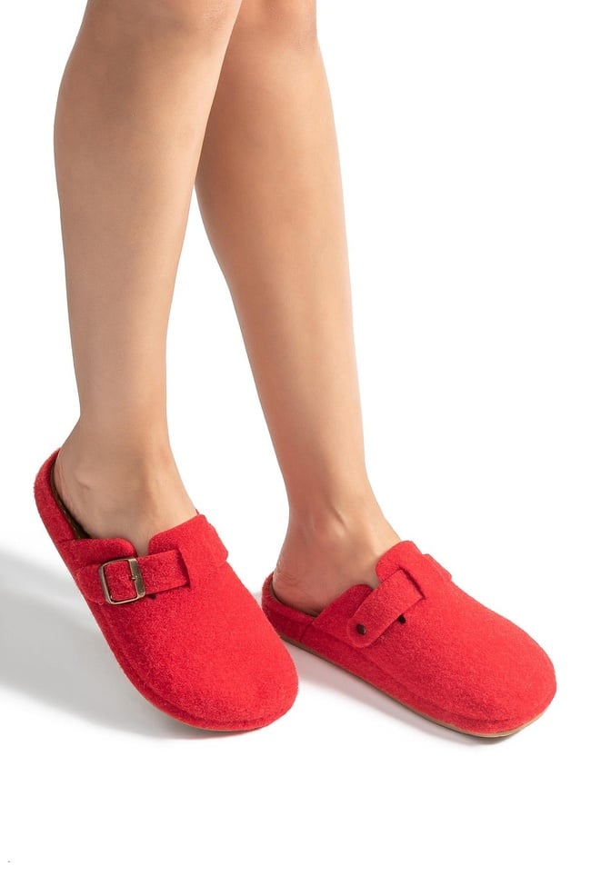  Tuana Kadın,Garson Boy Ev Terliği Kırmızı 36/40