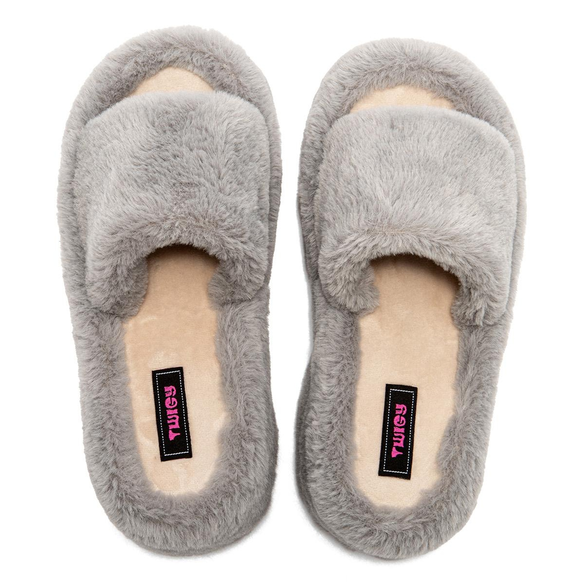 Lili Peluş Kadın Topuklu Ev Terliği Gri 36/40
