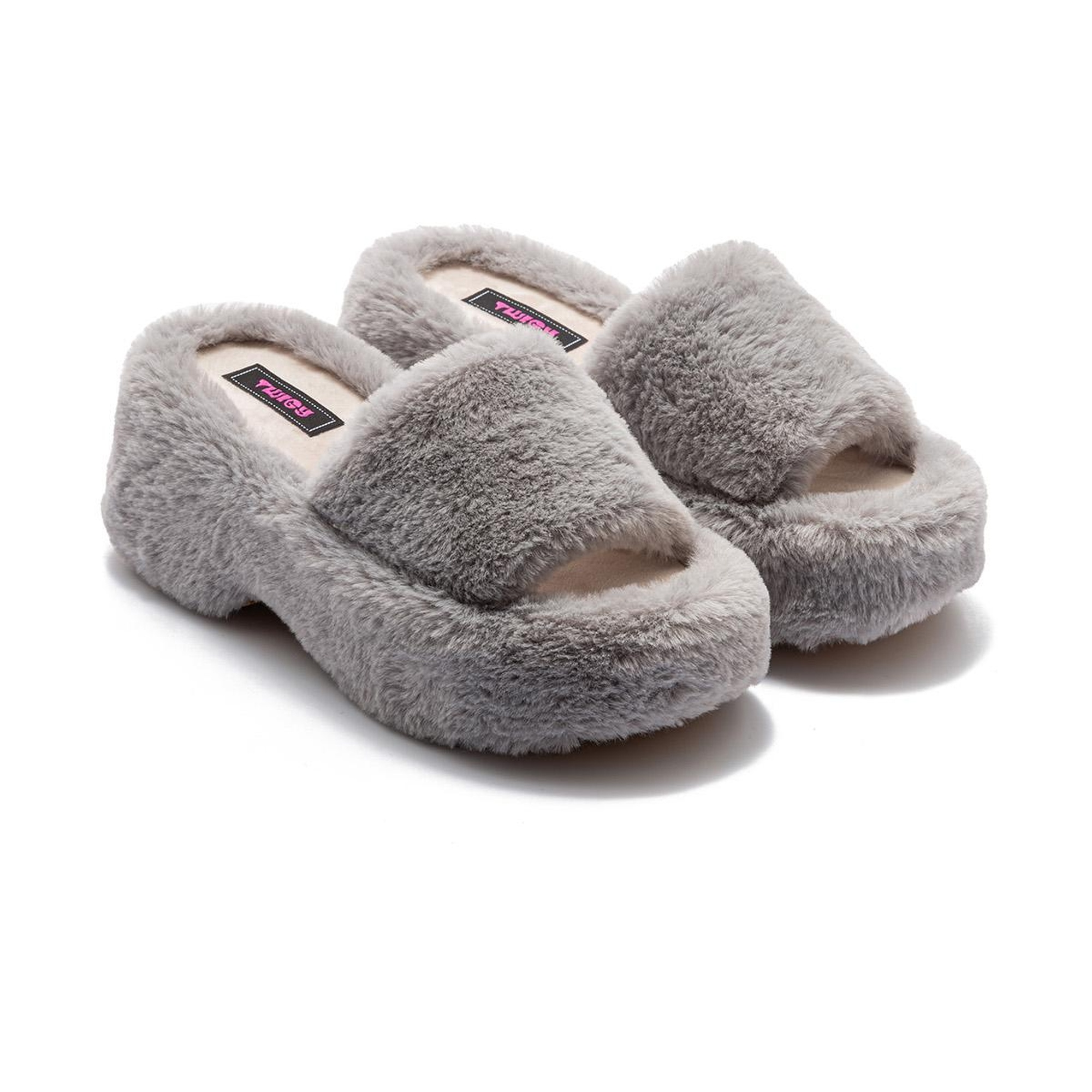 Lili Peluş Kadın Topuklu Ev Terliği Gri 36/40