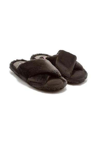  Çapraz Peluş Kadın Ev Terliği Siyah 36/41