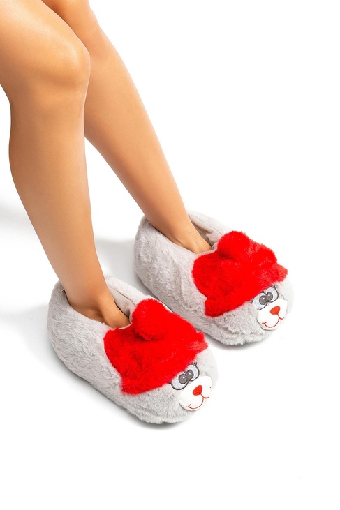  Griso Kadın Hayvanlı Panduf Gri 36/41